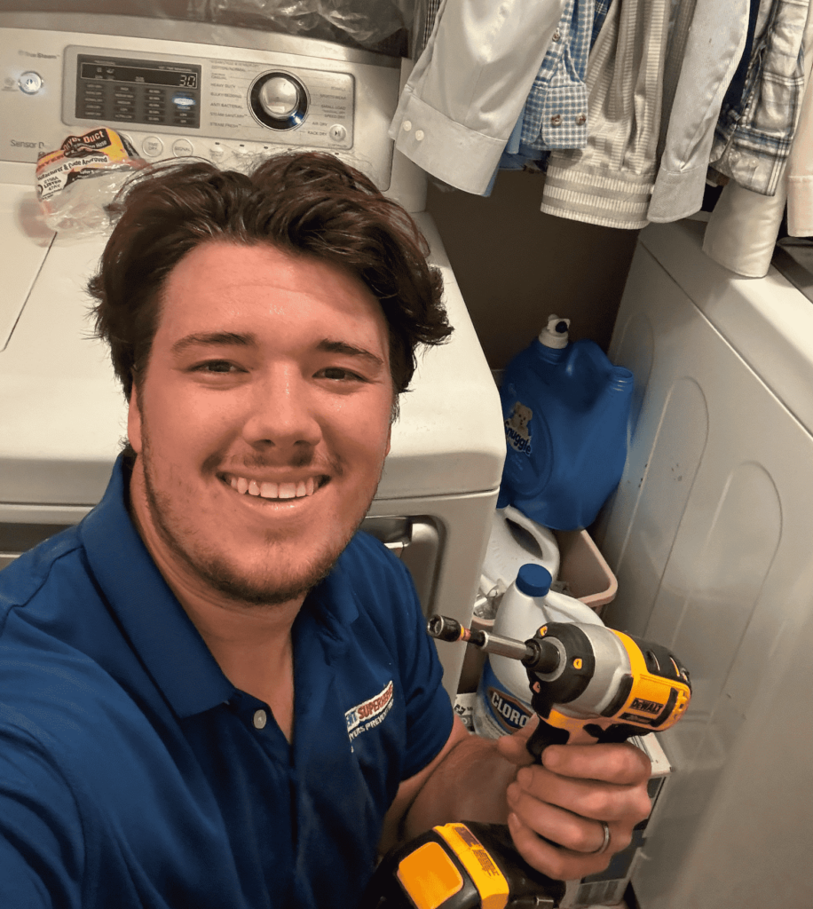 Dryer Vent Superhero franchise owner at work